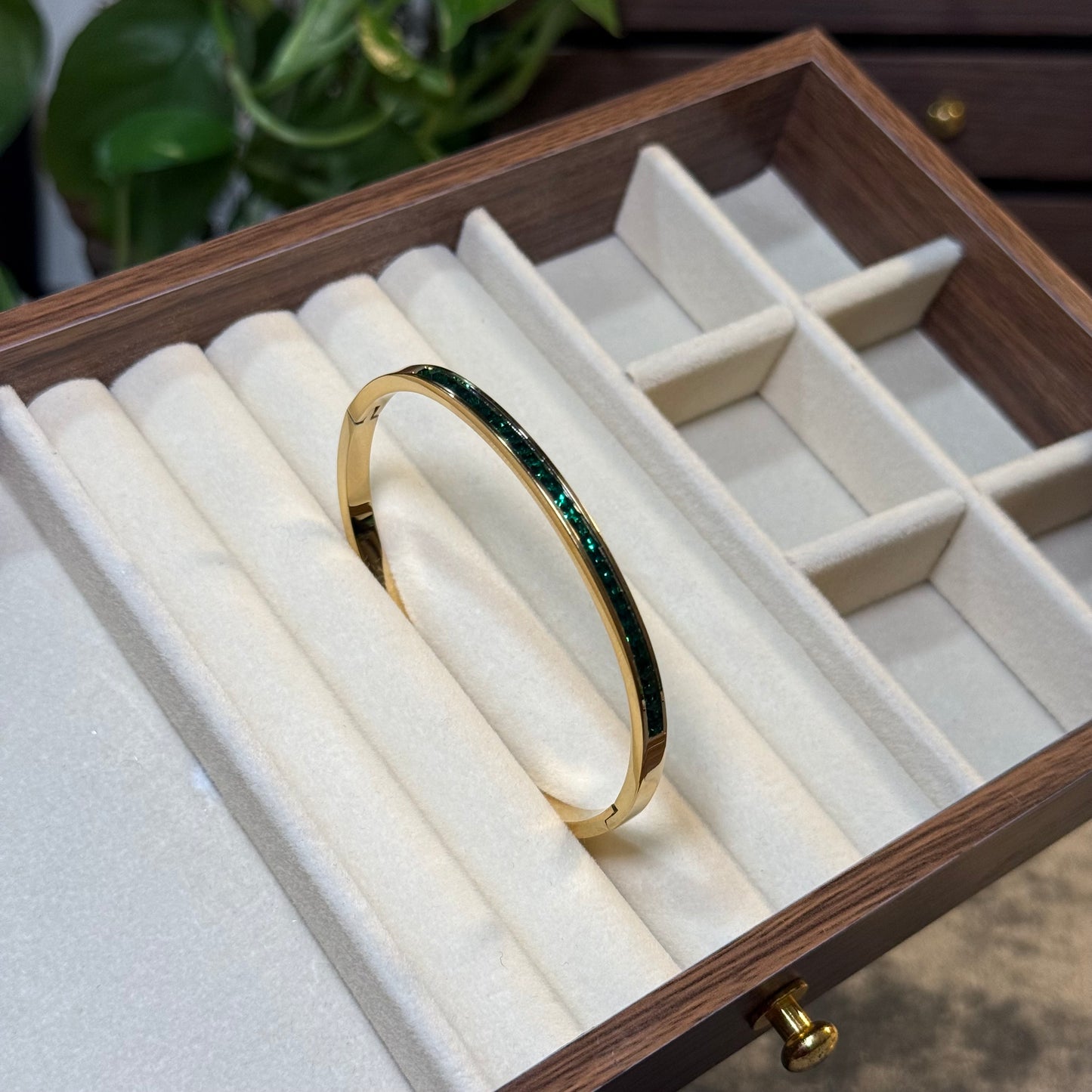 Emerald Eternity Line Bangle
