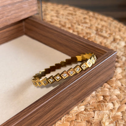 Mosaic Tilt Bangle (Thin Wrist)