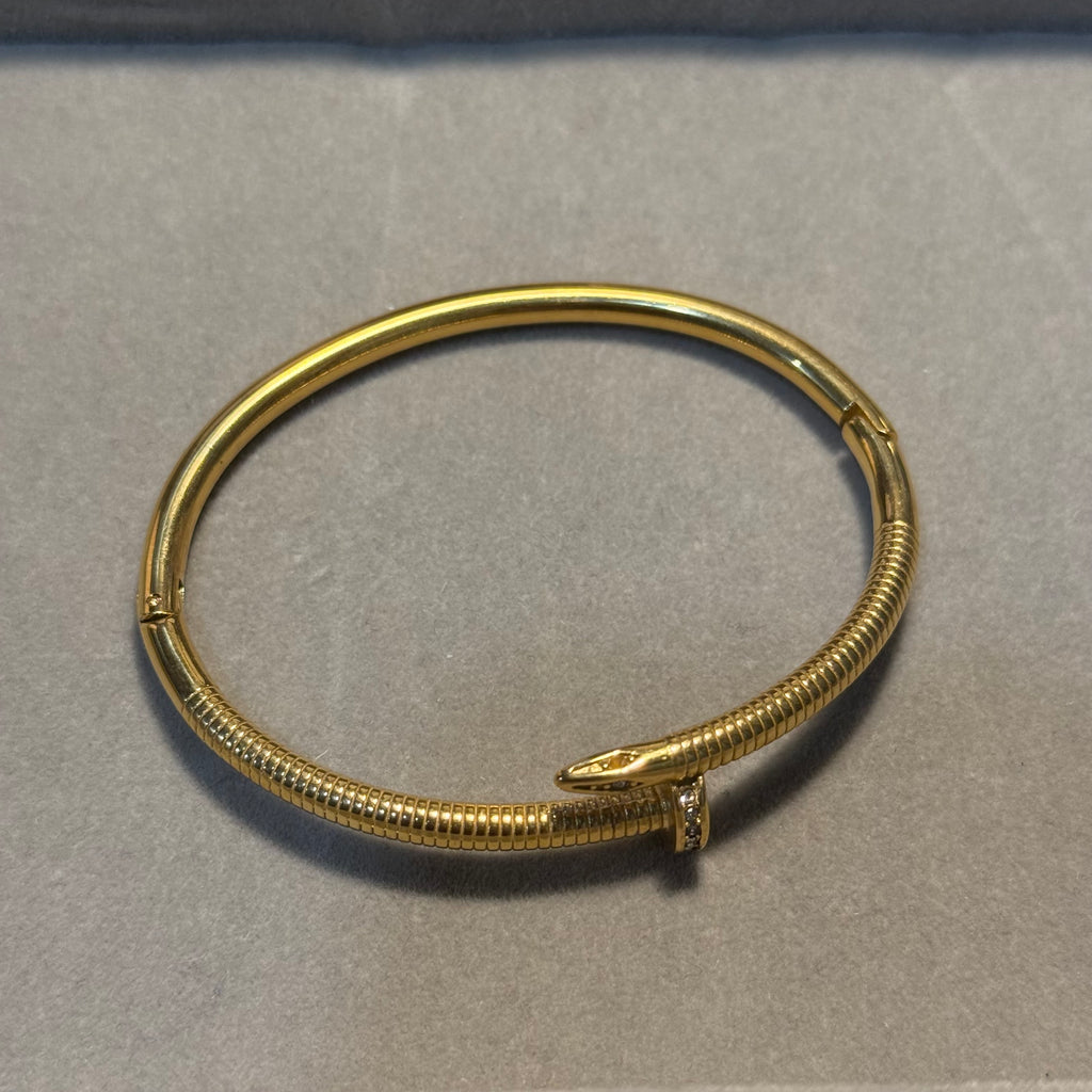 Ribbed Timeless Nail Bangle HOUSE OF LAILA