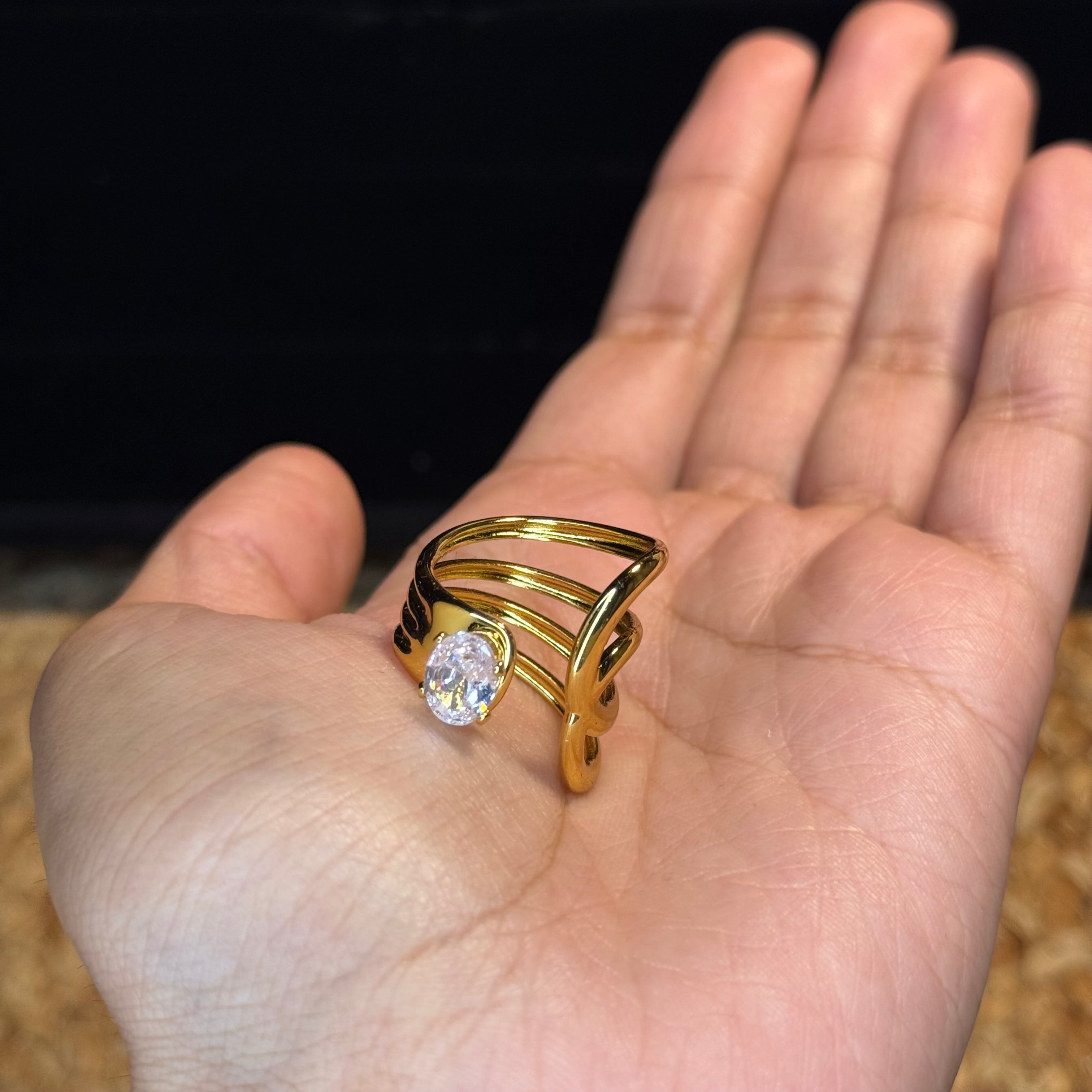 Open Floral Solitaire Ring HOUSE OF LAILA