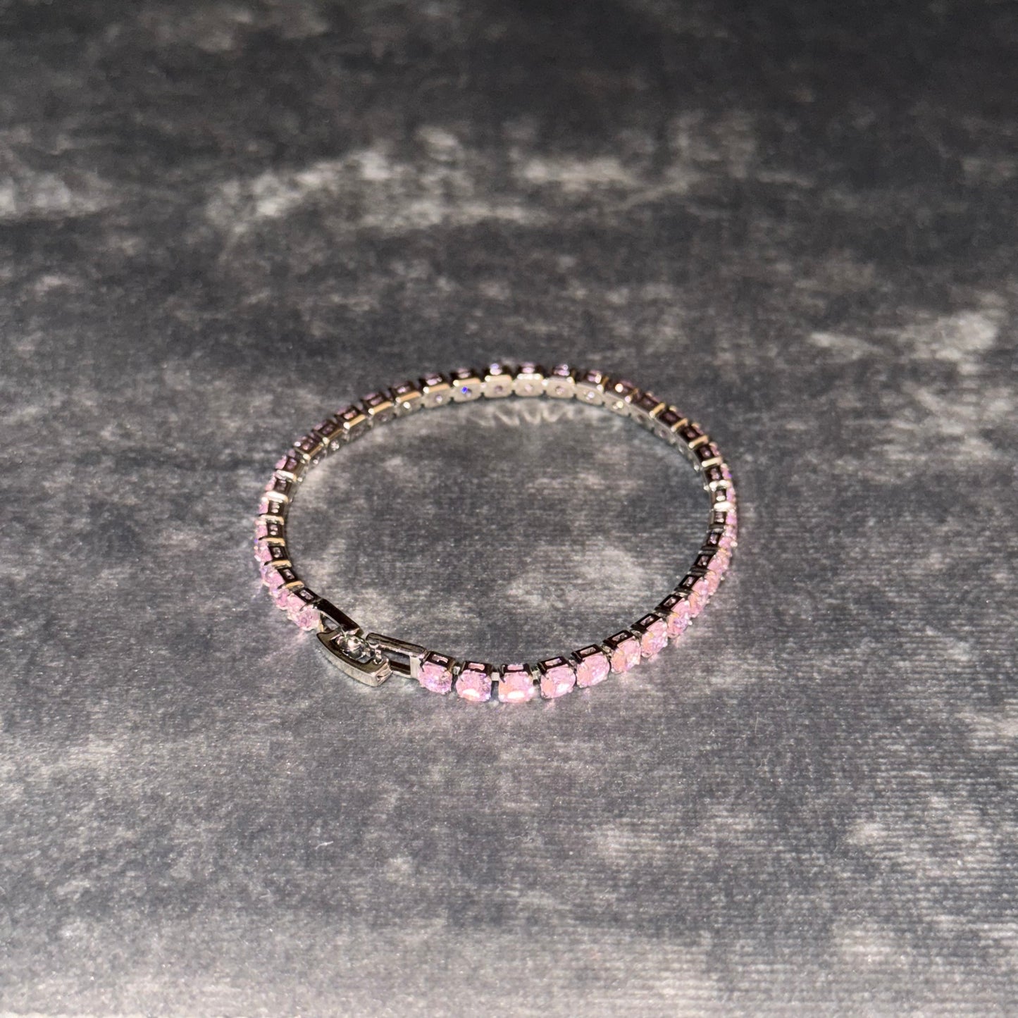 Solene Pink Tennis Bracelet
