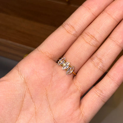 Crystal Petal Trio Ring