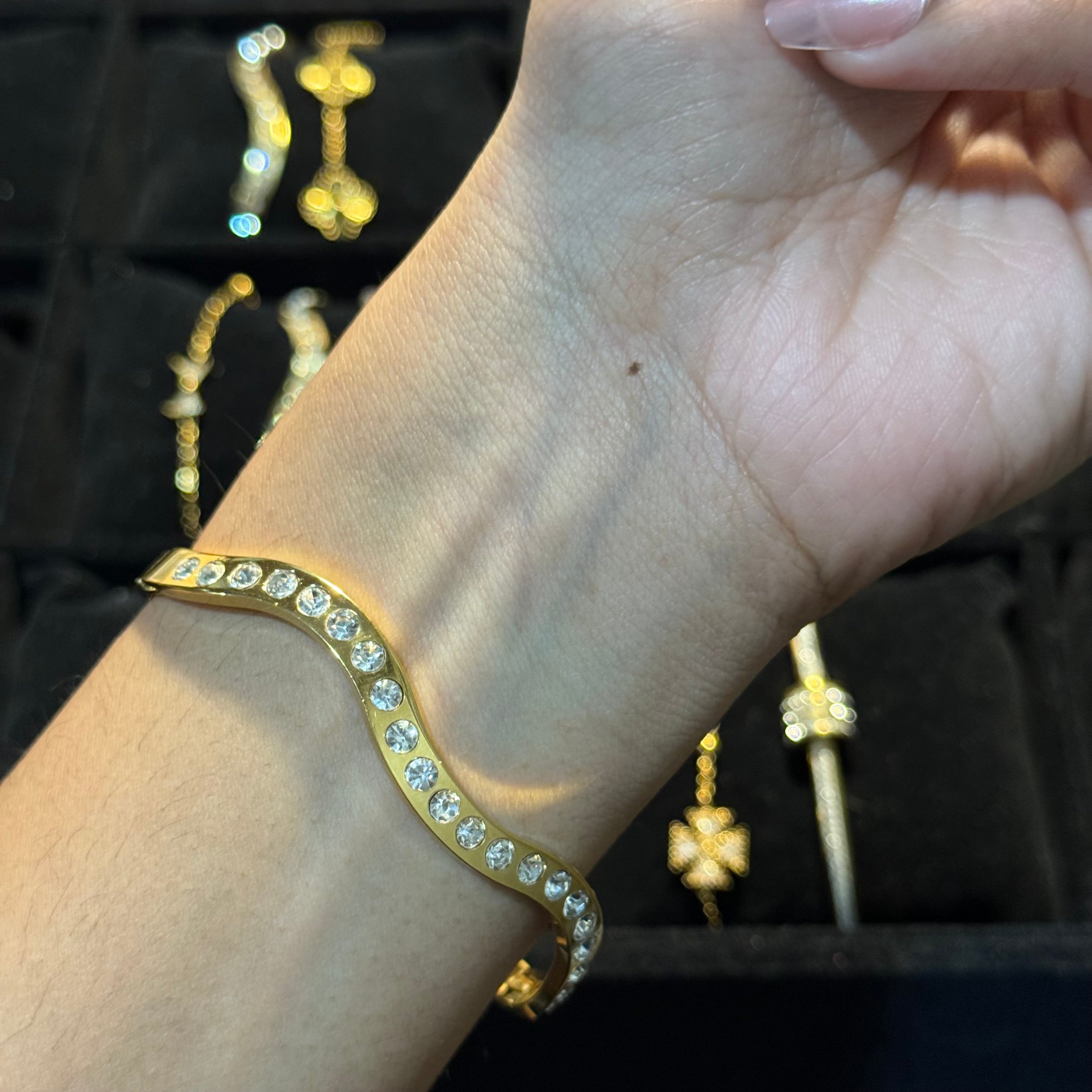 Wavy Studded Bangle HOUSE OF LAILA