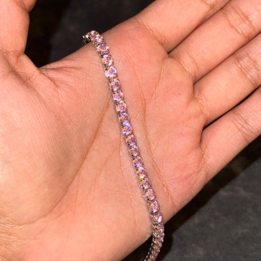 Solene Pink Tennis Bracelet