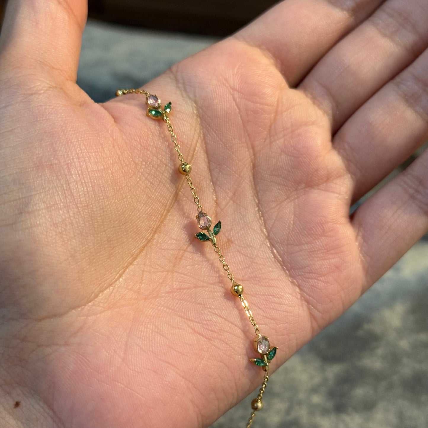 Pastel Tulip Chain Bracelet