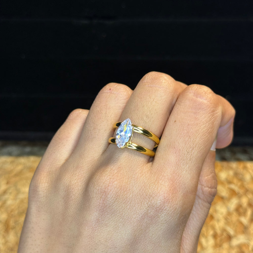 Classic Marquise Solitaire Ring HOUSE OF LAILA