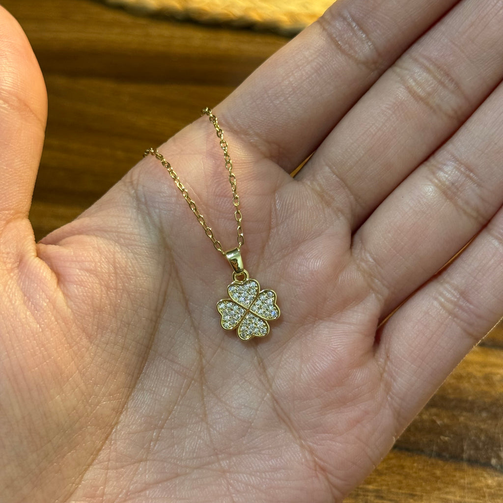 Willow Studded Clover Necklace