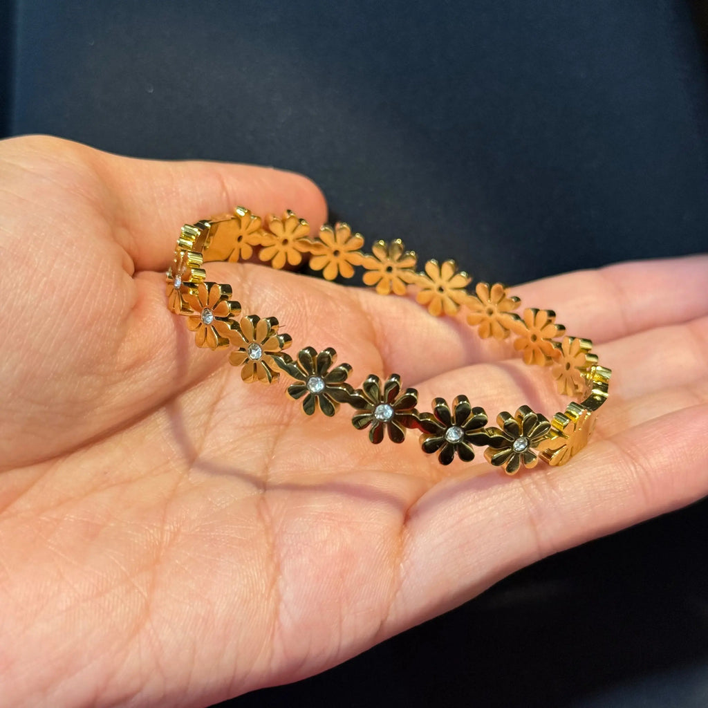 Delilah Floral Bangle (Regular Sized) HOUSE OF LAILA