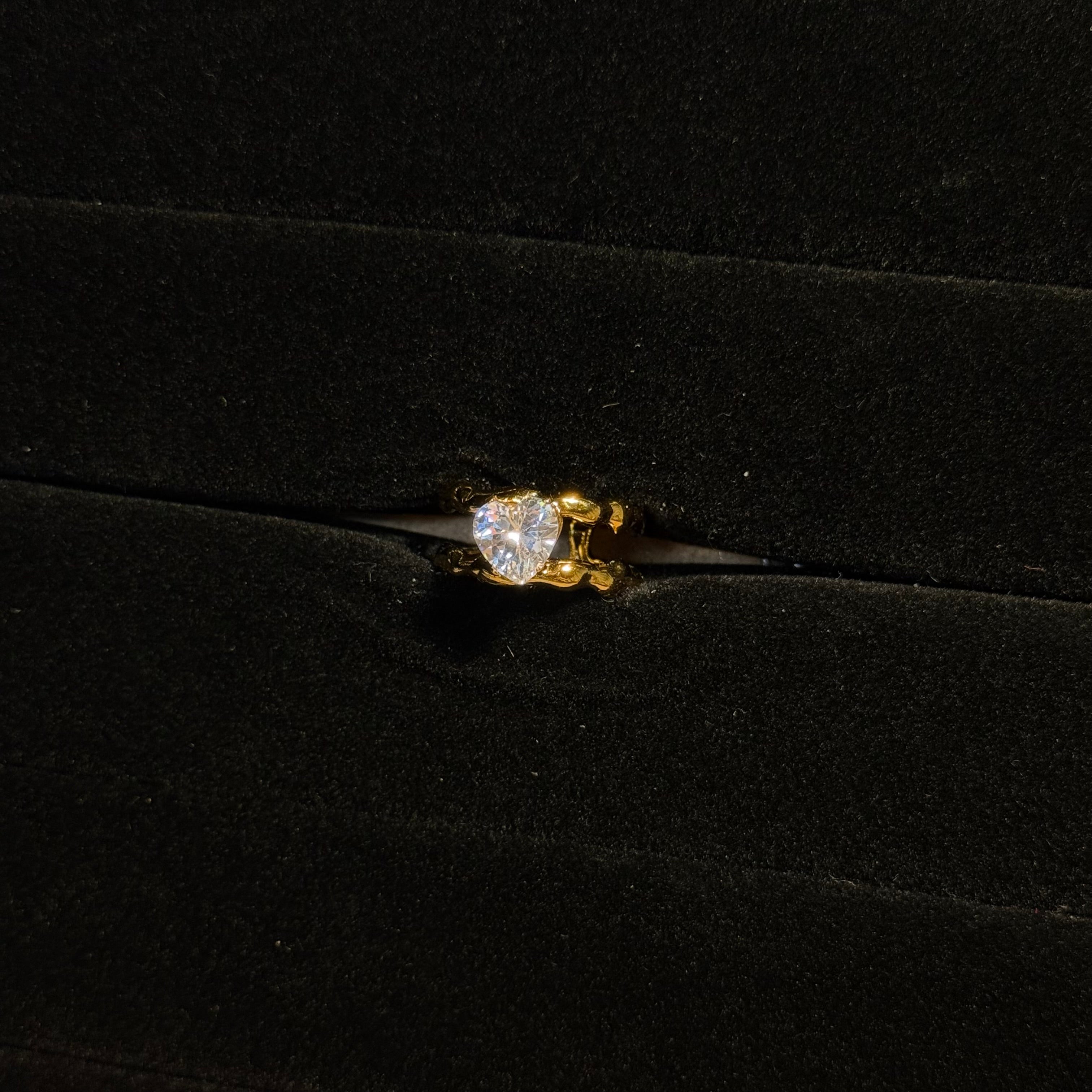 Heart Bubble-Band Solitaire Ring HOUSE OF LAILA