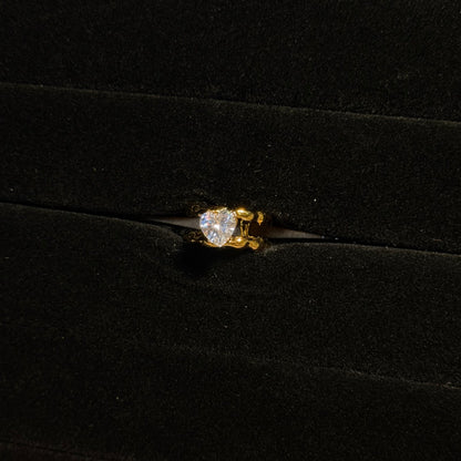 Heart Bubble-Band Solitaire Ring HOUSE OF LAILA