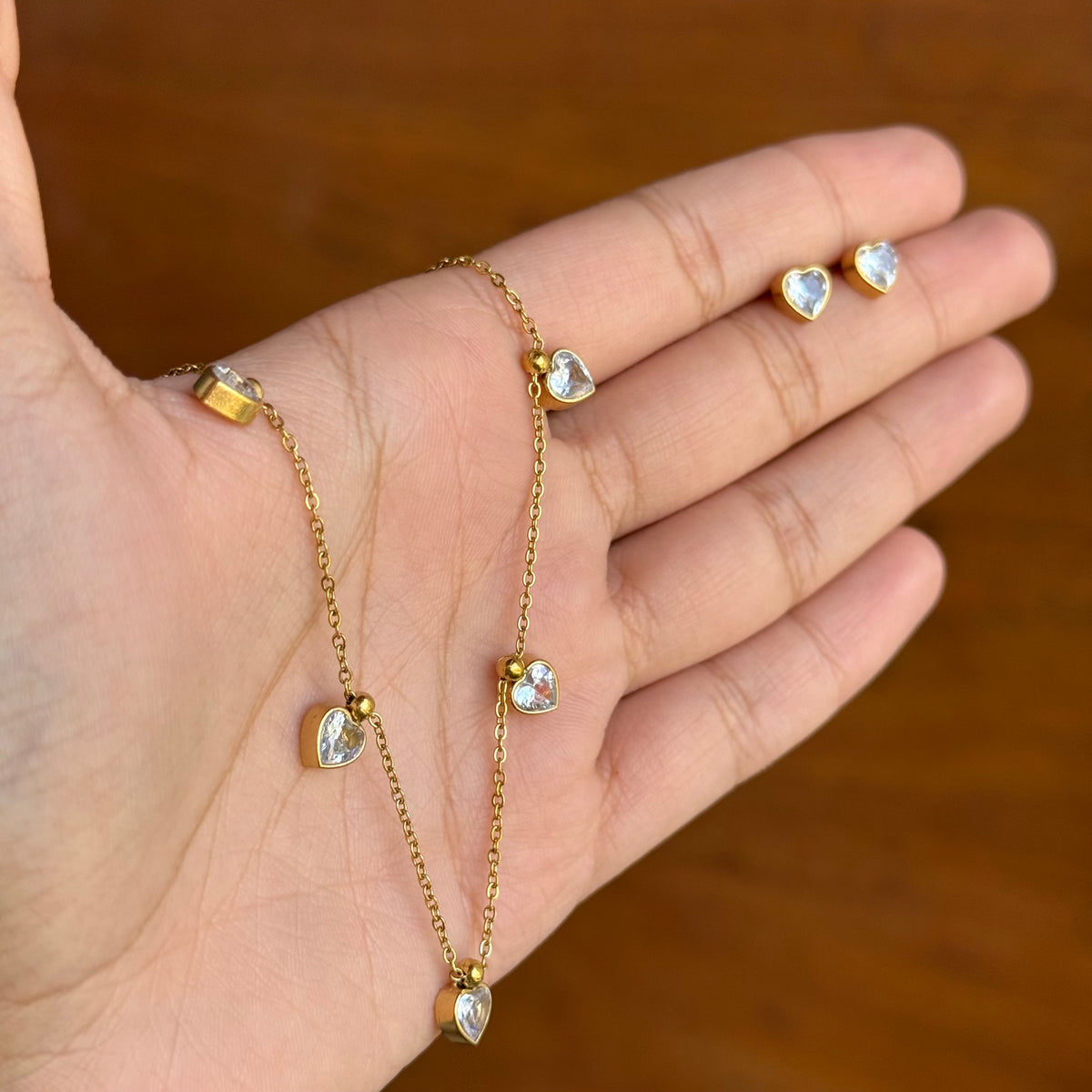 Ursula Heart Necklace + Earring Set