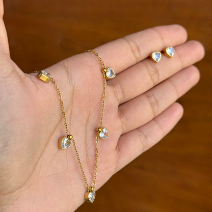 Ursula Heart Necklace + Earring Set