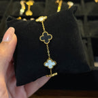 Black and White Clover Chain Bracelet HOUSE OF LAILA