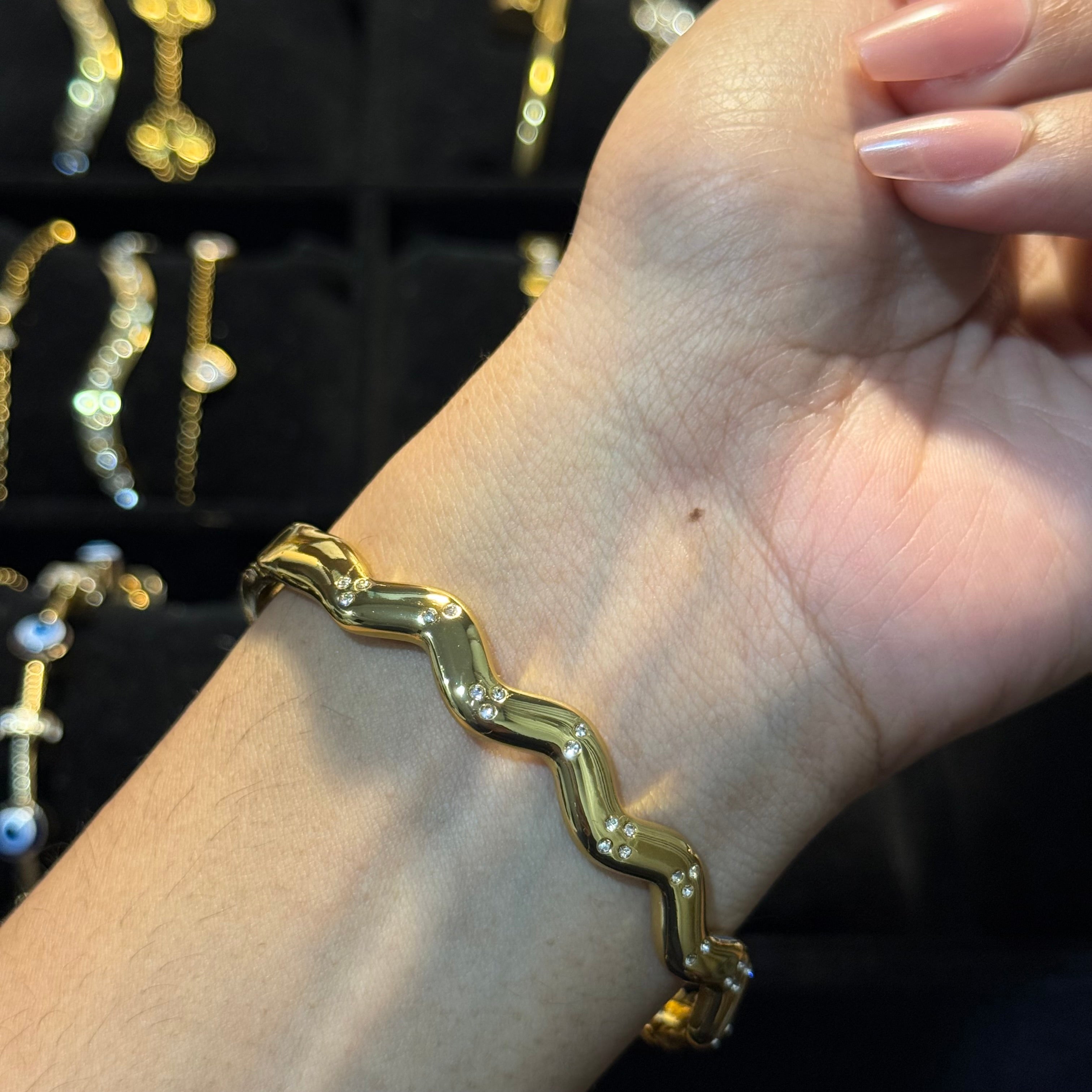 Zig-Zag Studded Bangle HOUSE OF LAILA