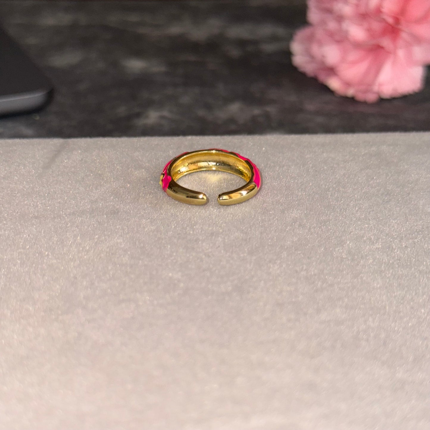 Pink Floral Ring