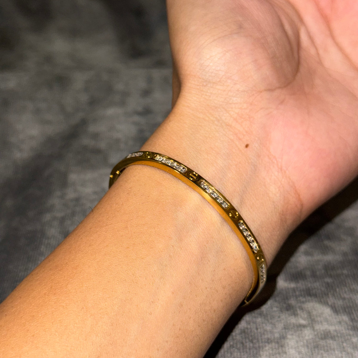Contemporary Studded Bangle (Thin Wrist)