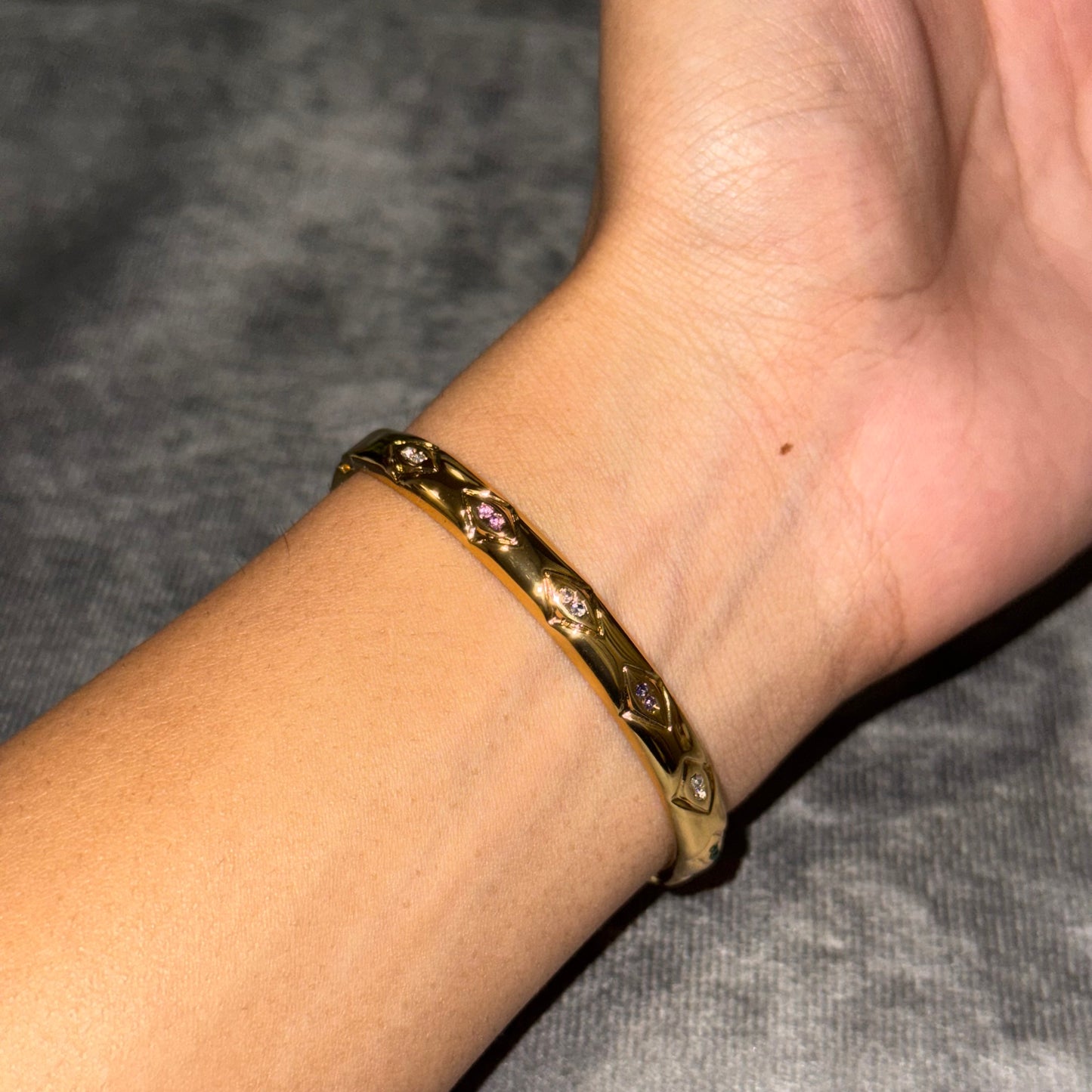 First Love Studded Bangle (Thin Wrist)
