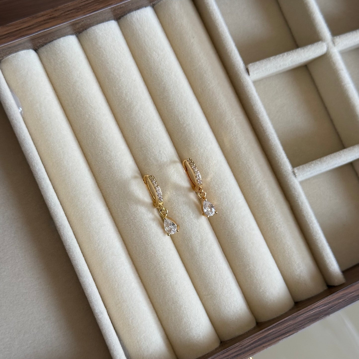 Dew-Drop Studded Hoops
