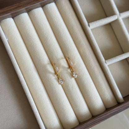 Dew-Drop Studded Hoops