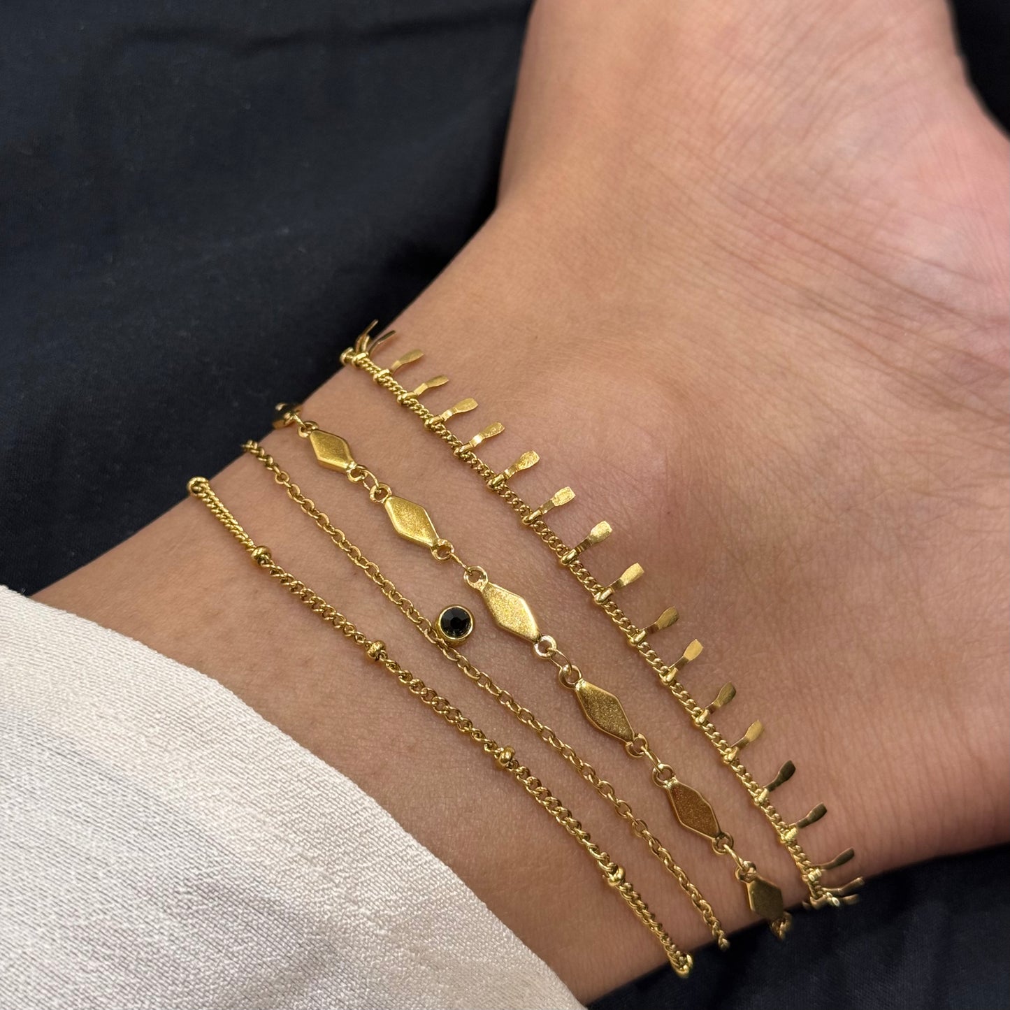 Classic Stone Anklet (Single)