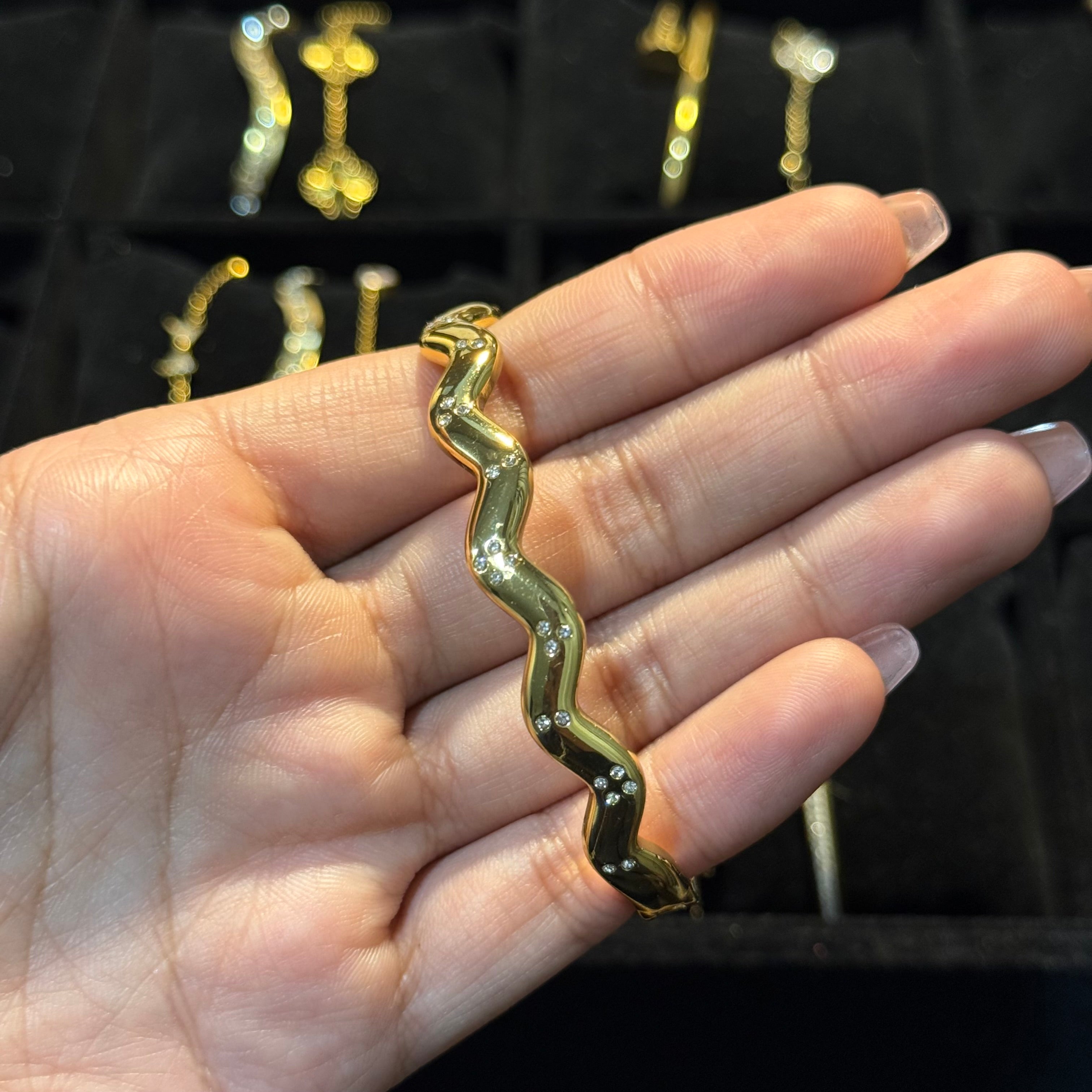 Zig-Zag Studded Bangle HOUSE OF LAILA