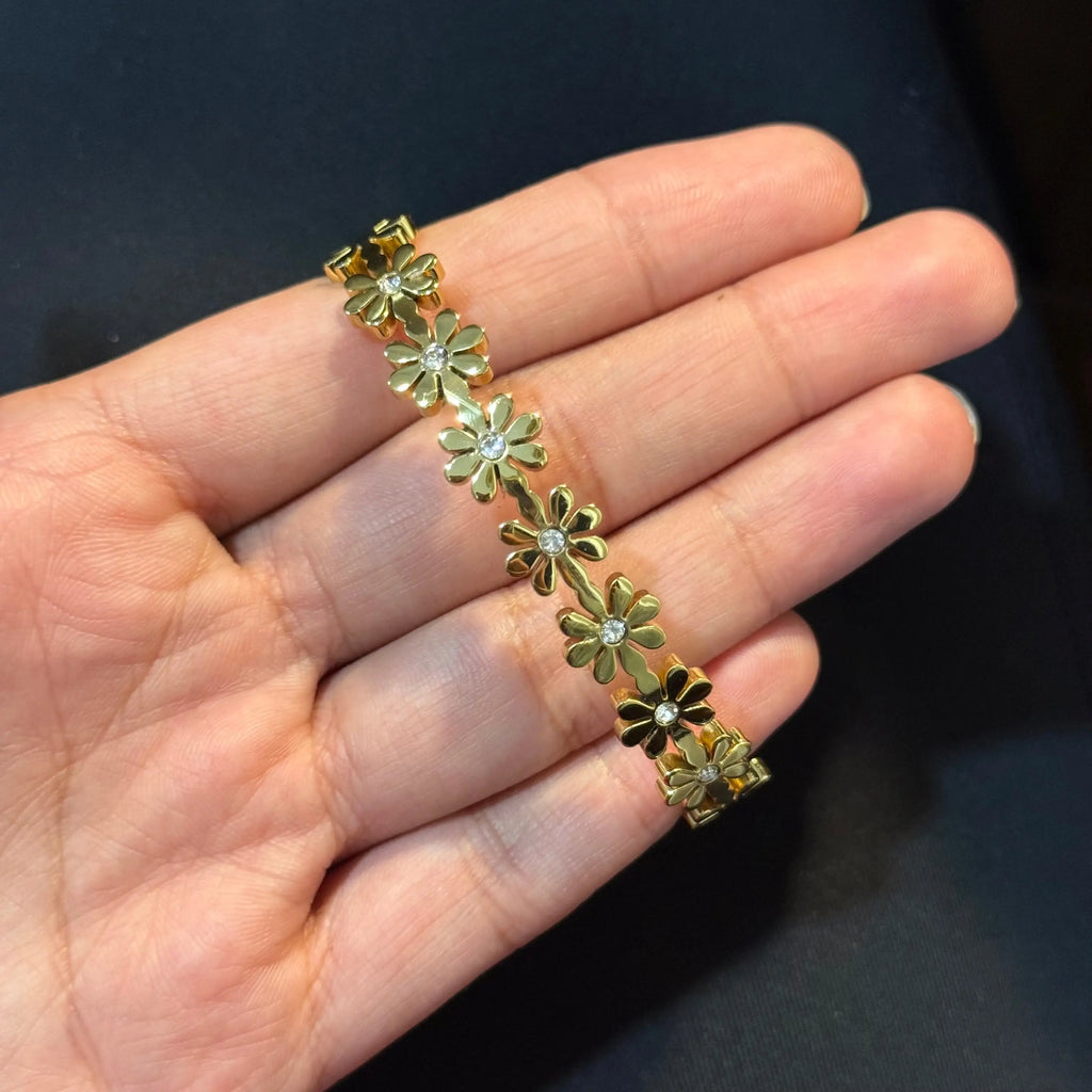 Delilah Floral Bangle (Regular Sized) HOUSE OF LAILA