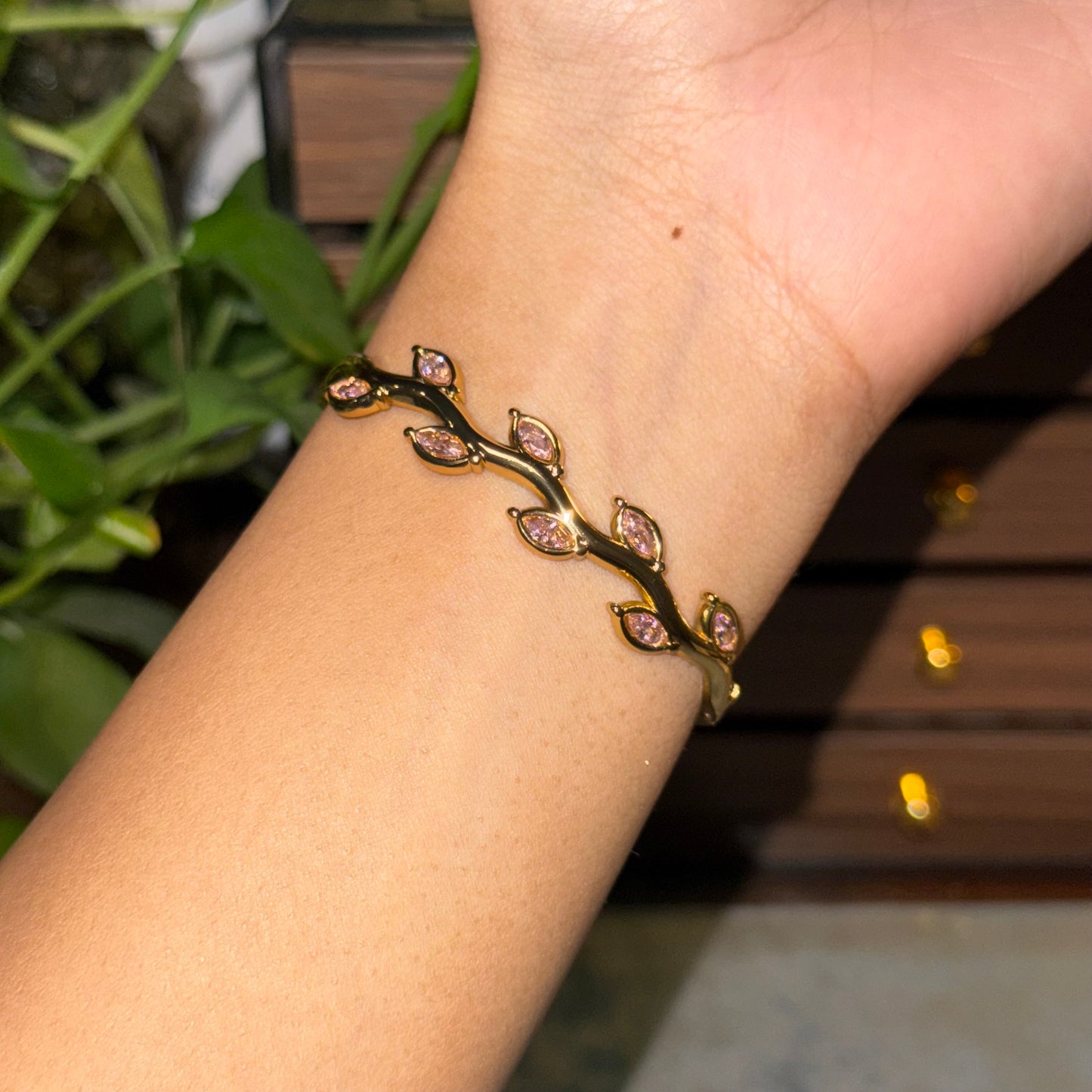Blush April Vine Bangle (Thin Wrist)
