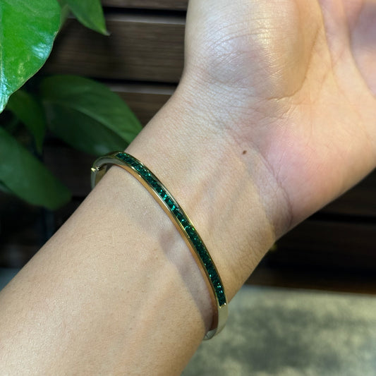 Emerald Eternity Line Bangle