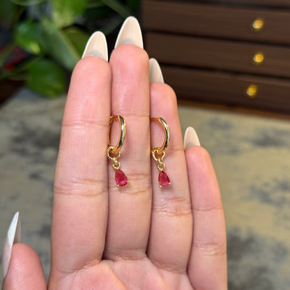 Blushing Teardrop Dangle Hoops