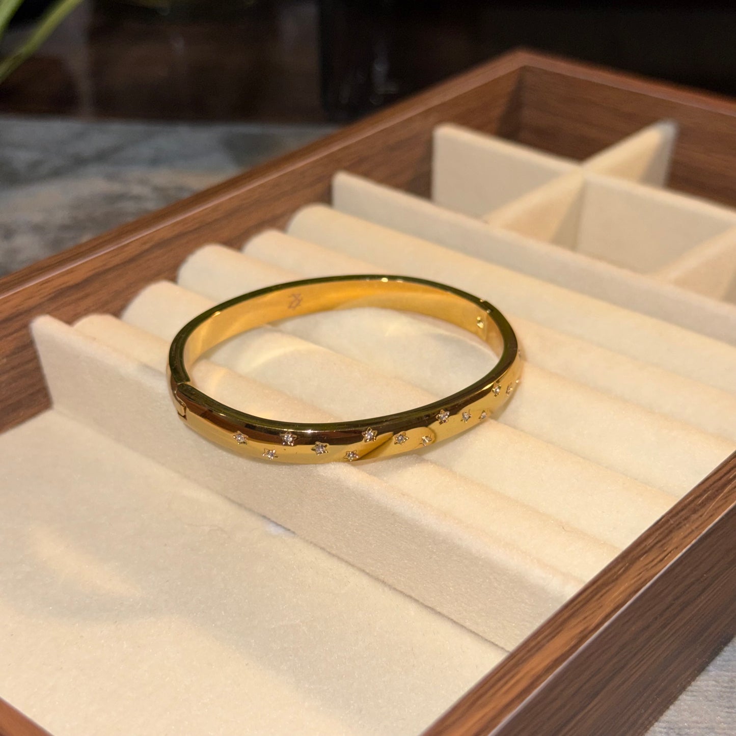 Charlotte Dainty-Studded Bangle (Thin Wrist)