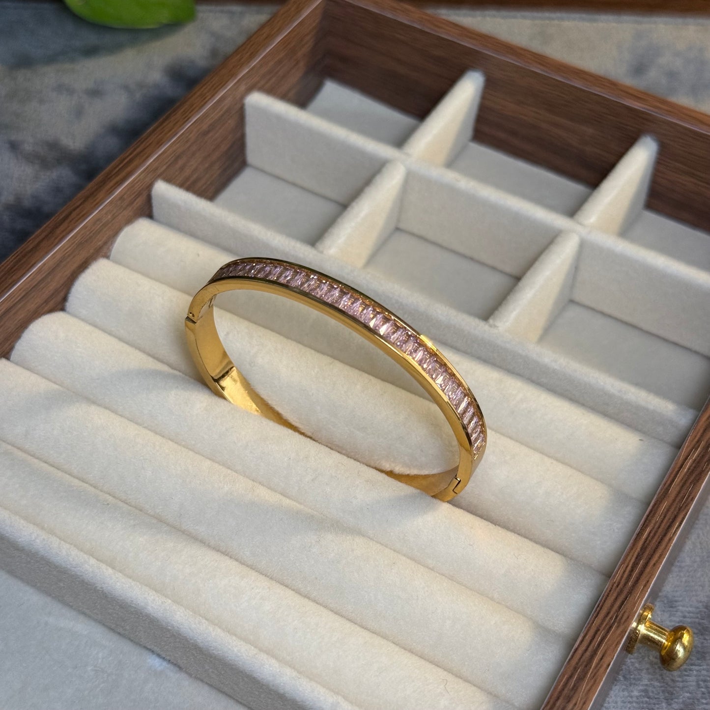 Blush Pink Line Bangle (Thin Wrist)