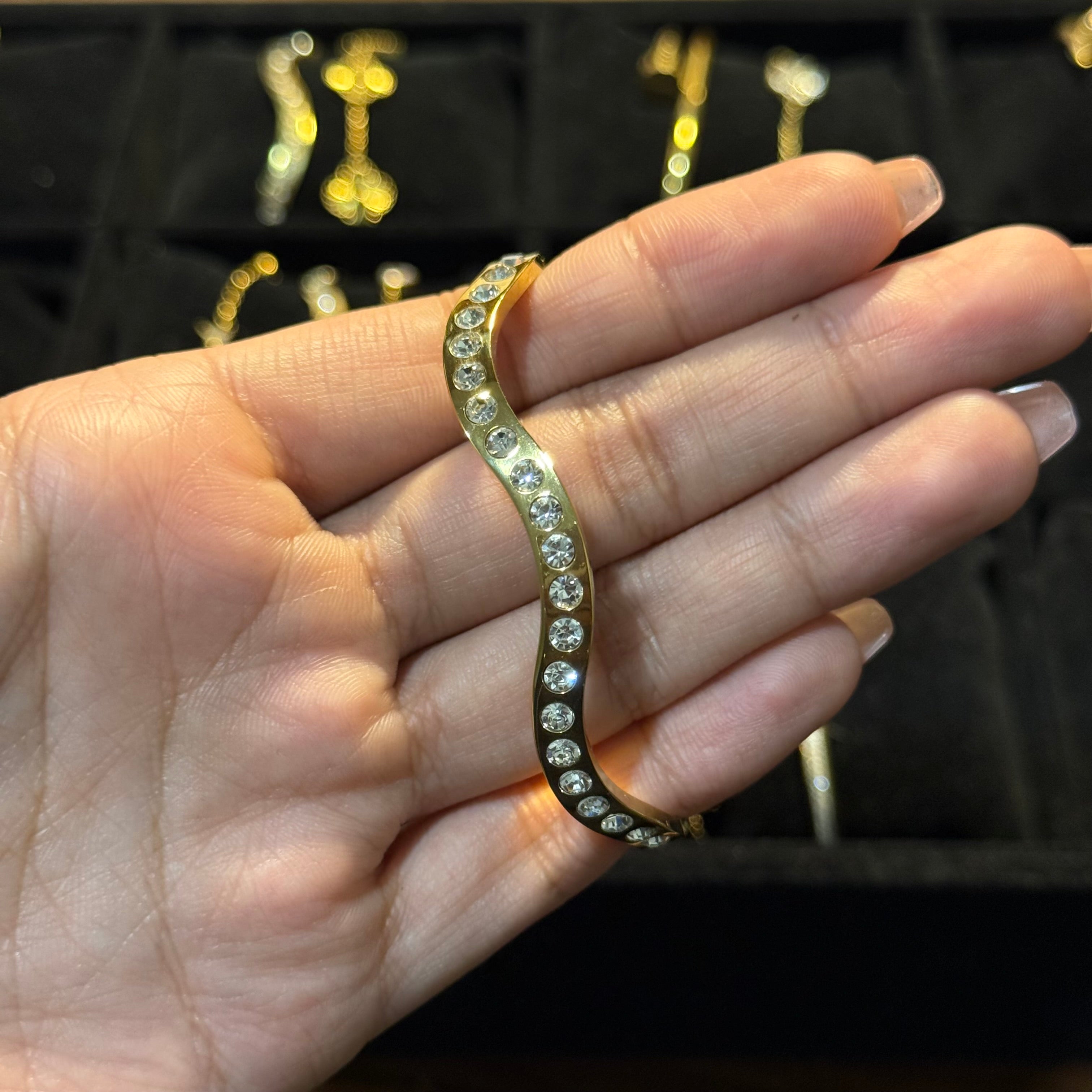 Wavy Studded Bangle HOUSE OF LAILA