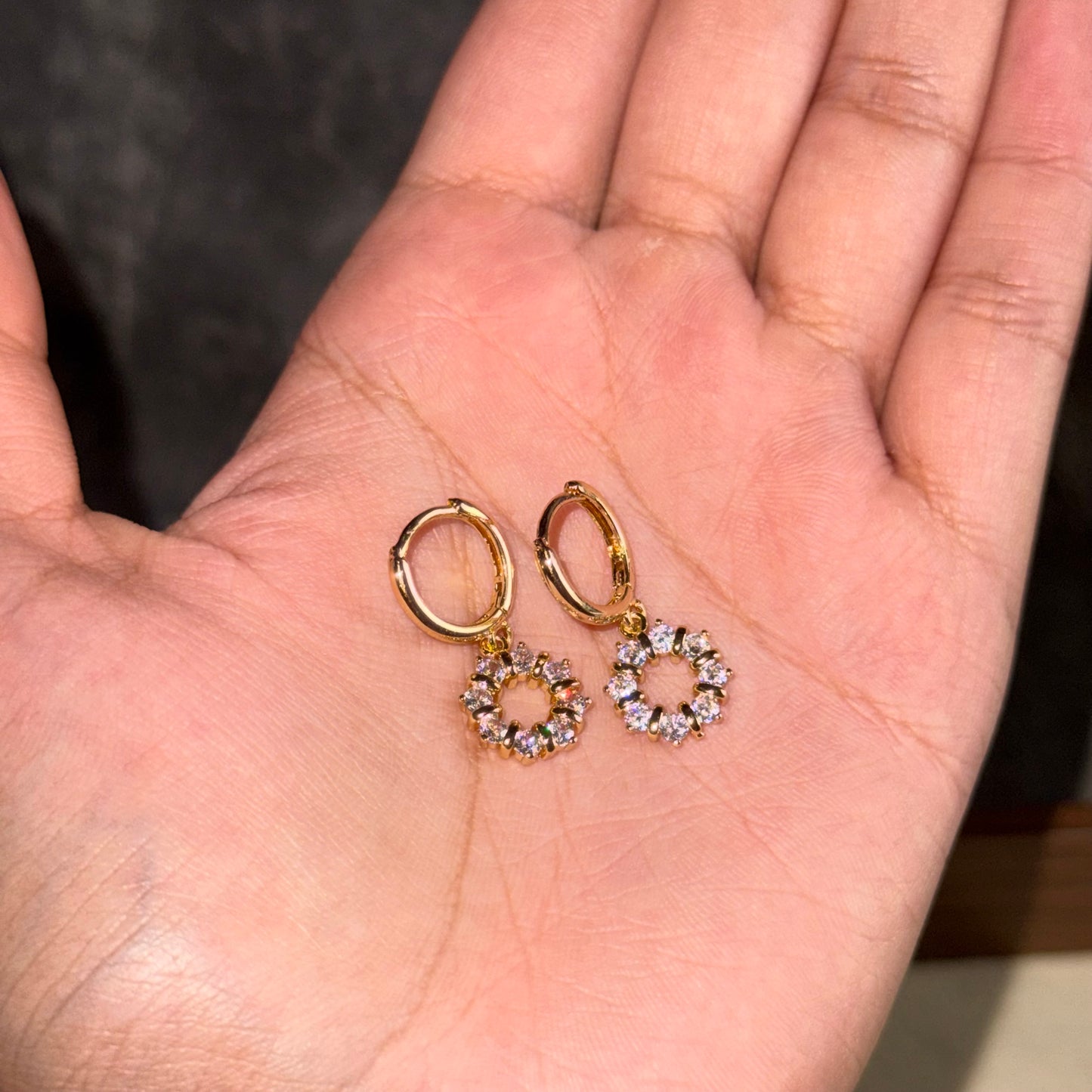 Halo Dangle Hoops