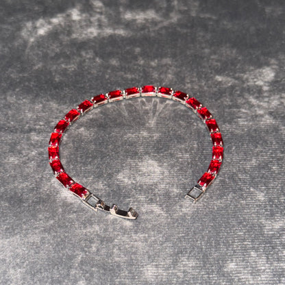 Crimson Horizon Baguette Tennis Bracelet