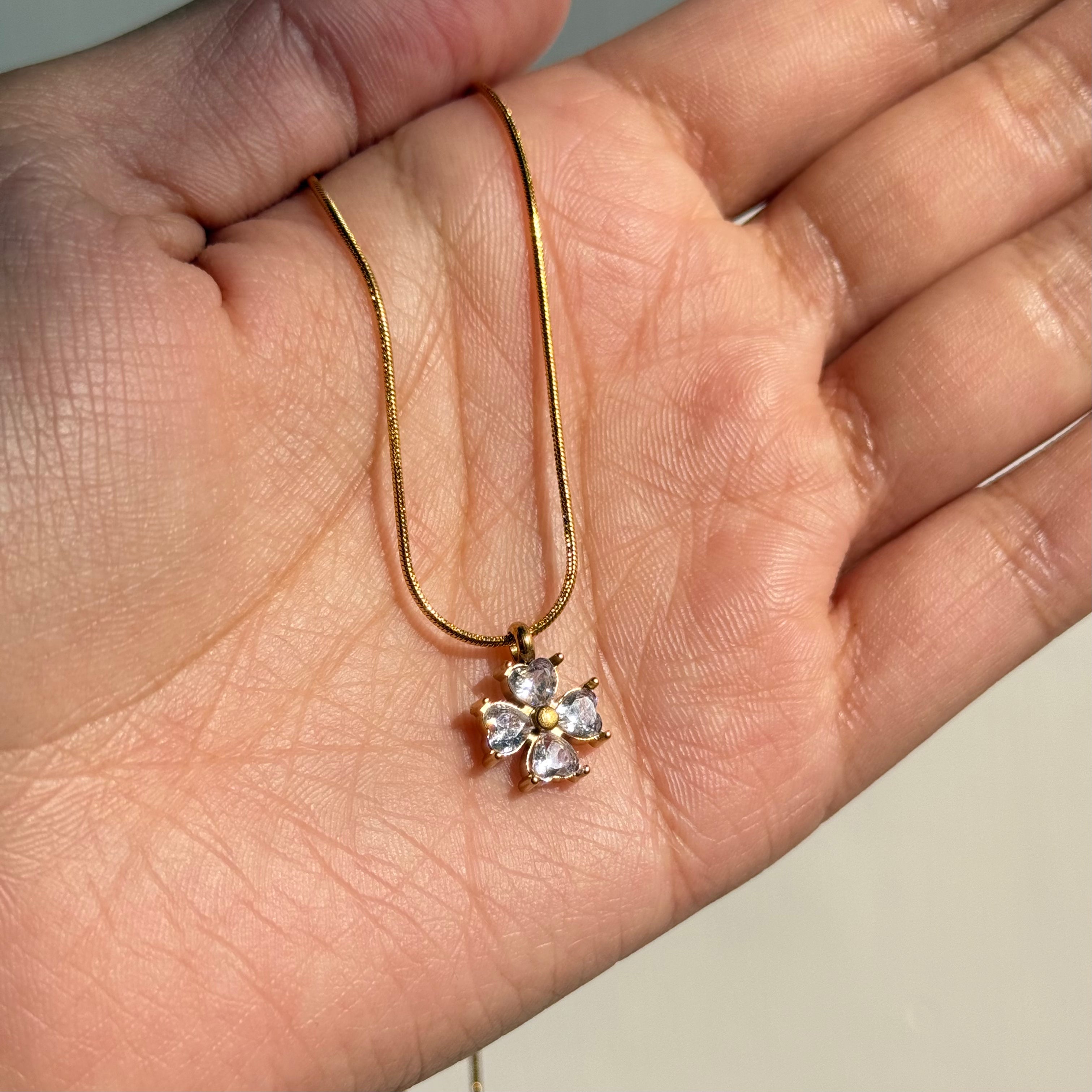 Jade Clover Pendant Chain