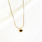Delicate Heart Necklace (Black) HOUSE OF LAILA