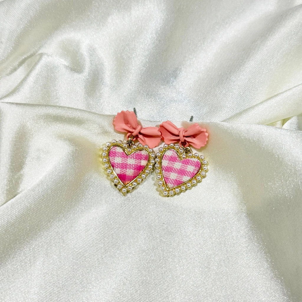 Plaid Heart Studs HOUSE OF LAILA