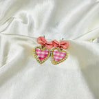 Plaid Heart Studs HOUSE OF LAILA