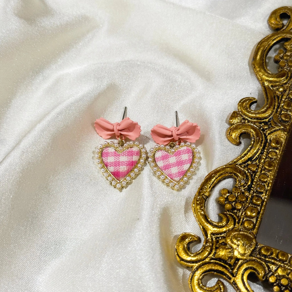 Plaid Heart Studs HOUSE OF LAILA