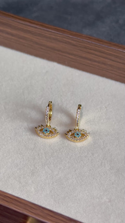 Evil-Eye Dangle Hoops