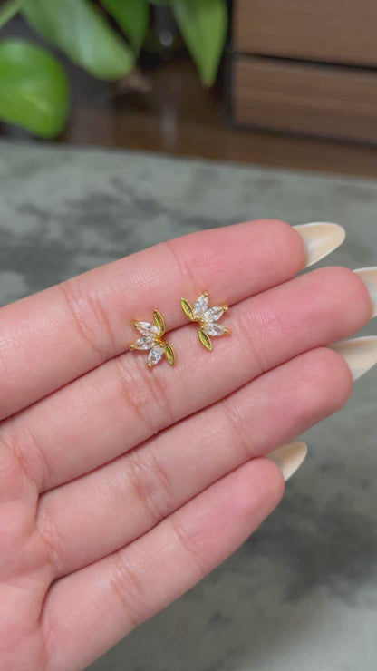 Flora Half-Bloom Ball-Back Studs