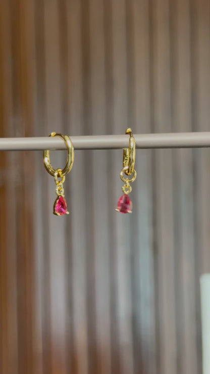 Blushing Teardrop Dangle Hoops