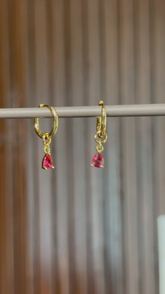 Blushing Teardrop Dangle Hoops