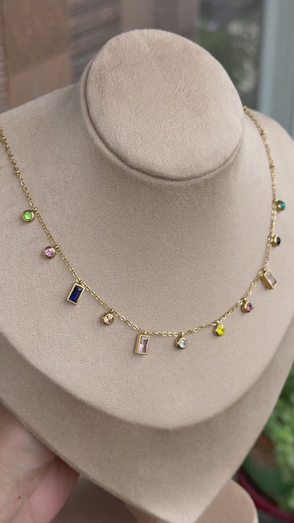 Iris Multicolor Studded Necklace
