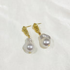 Sculpted Pearl Drop Studs (Large) HOUSE OF LAILA